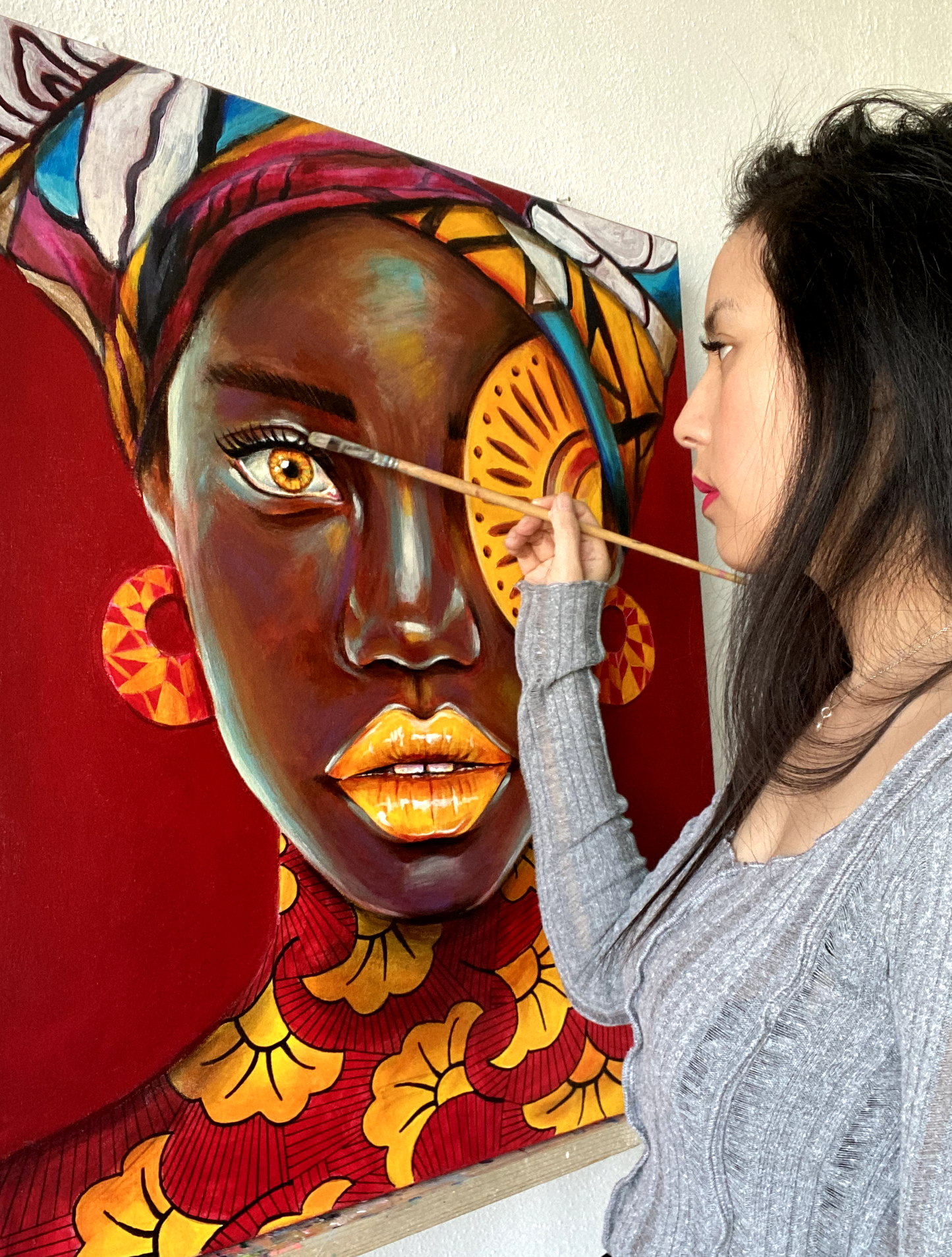 "Mali" Original portrait woman painting