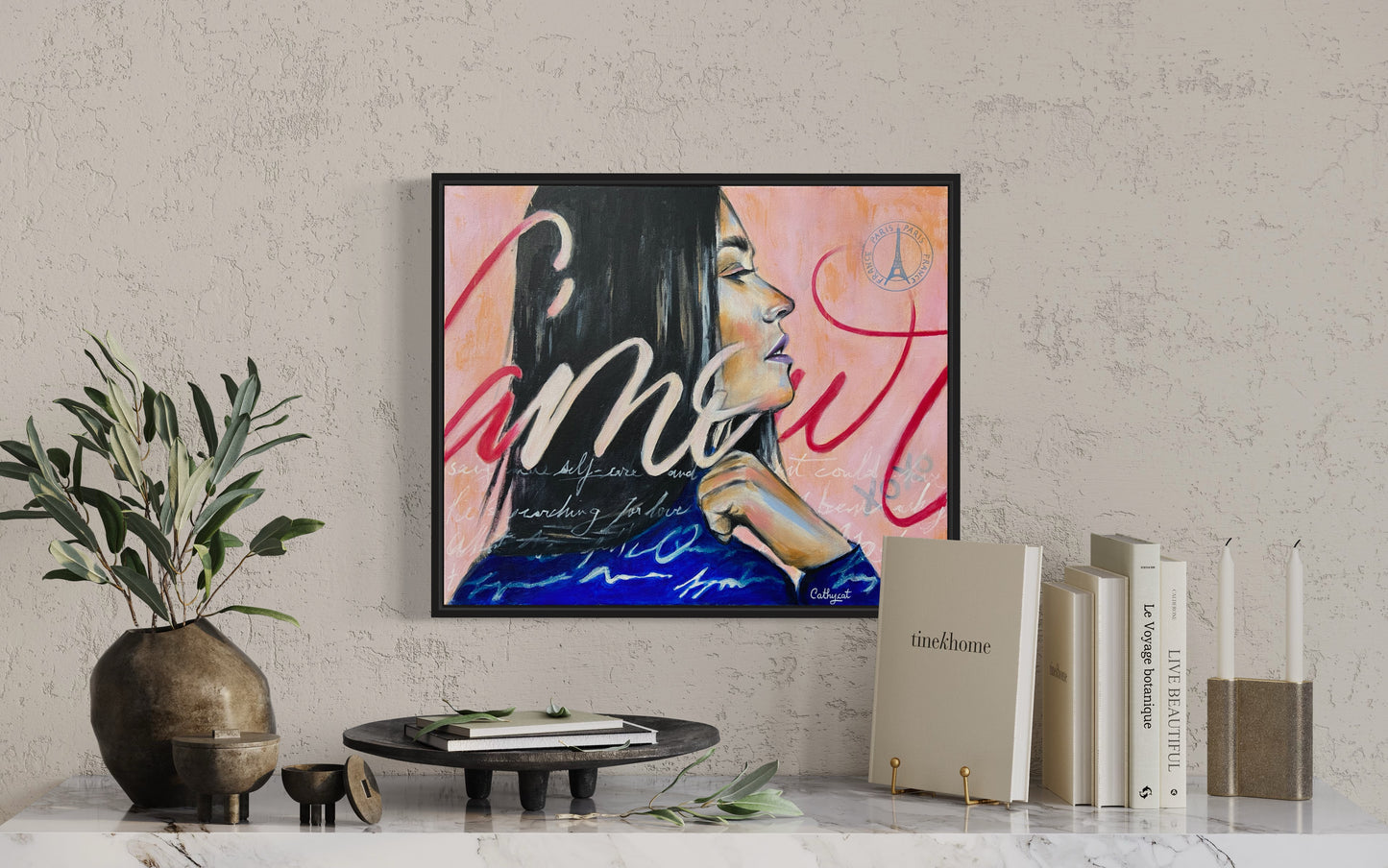 "France" Original portrait woman painting