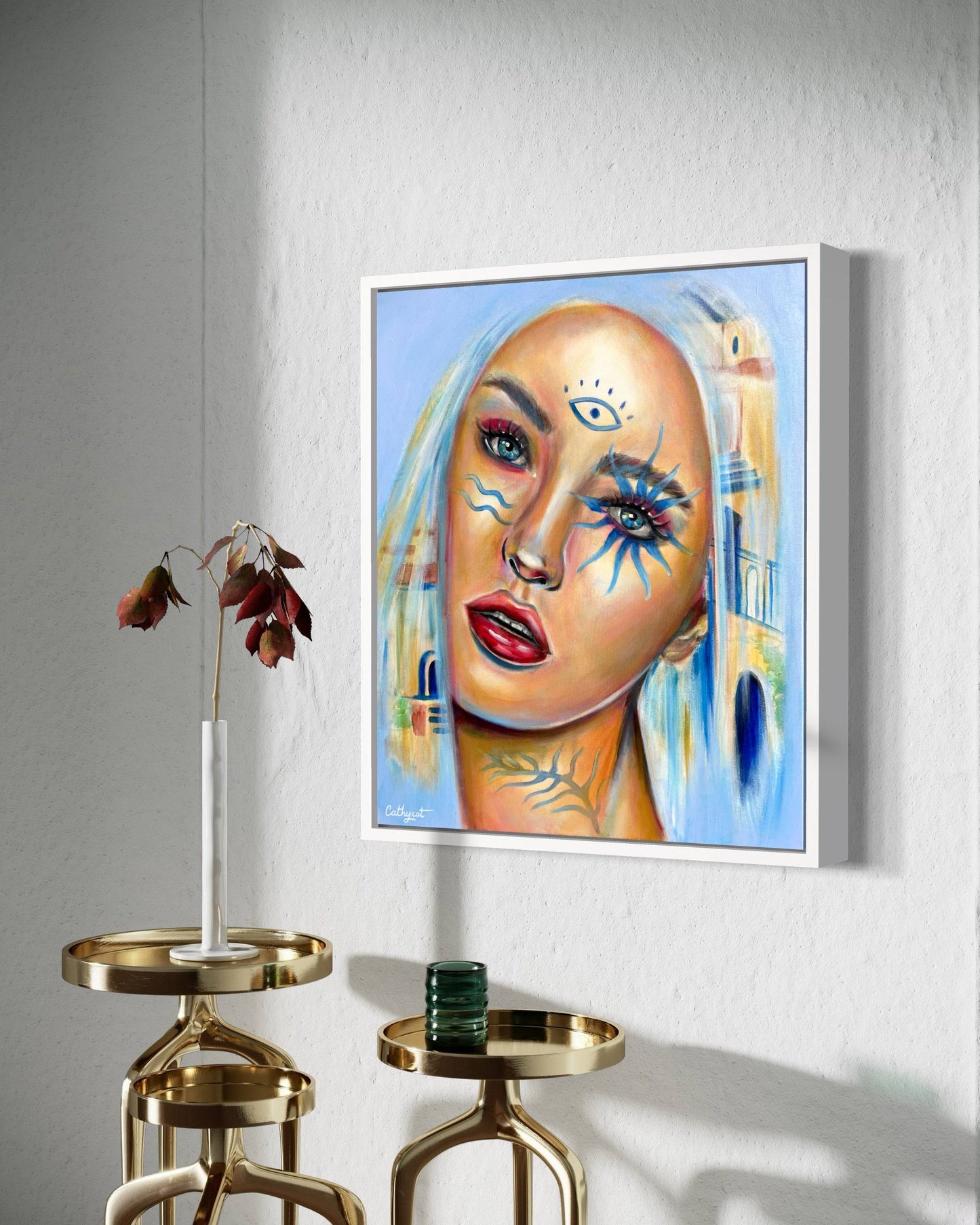 "Greece modern" Original portrait woman painting