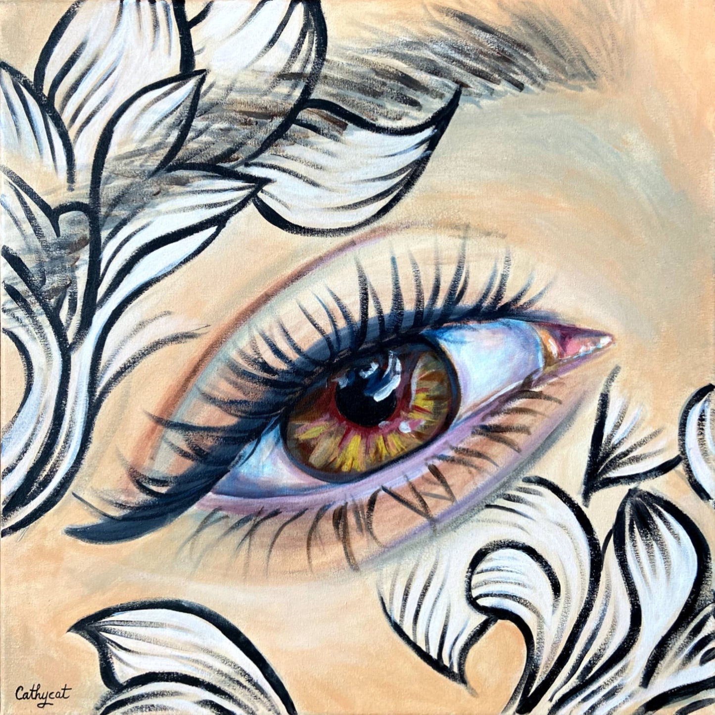 "Moroccan eye" Original portrait woman painting