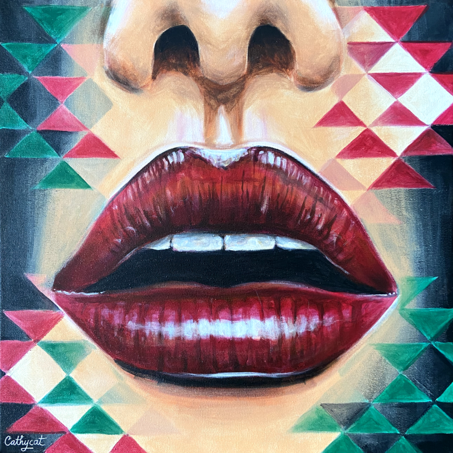 "Serbia" Original portrait woman painting