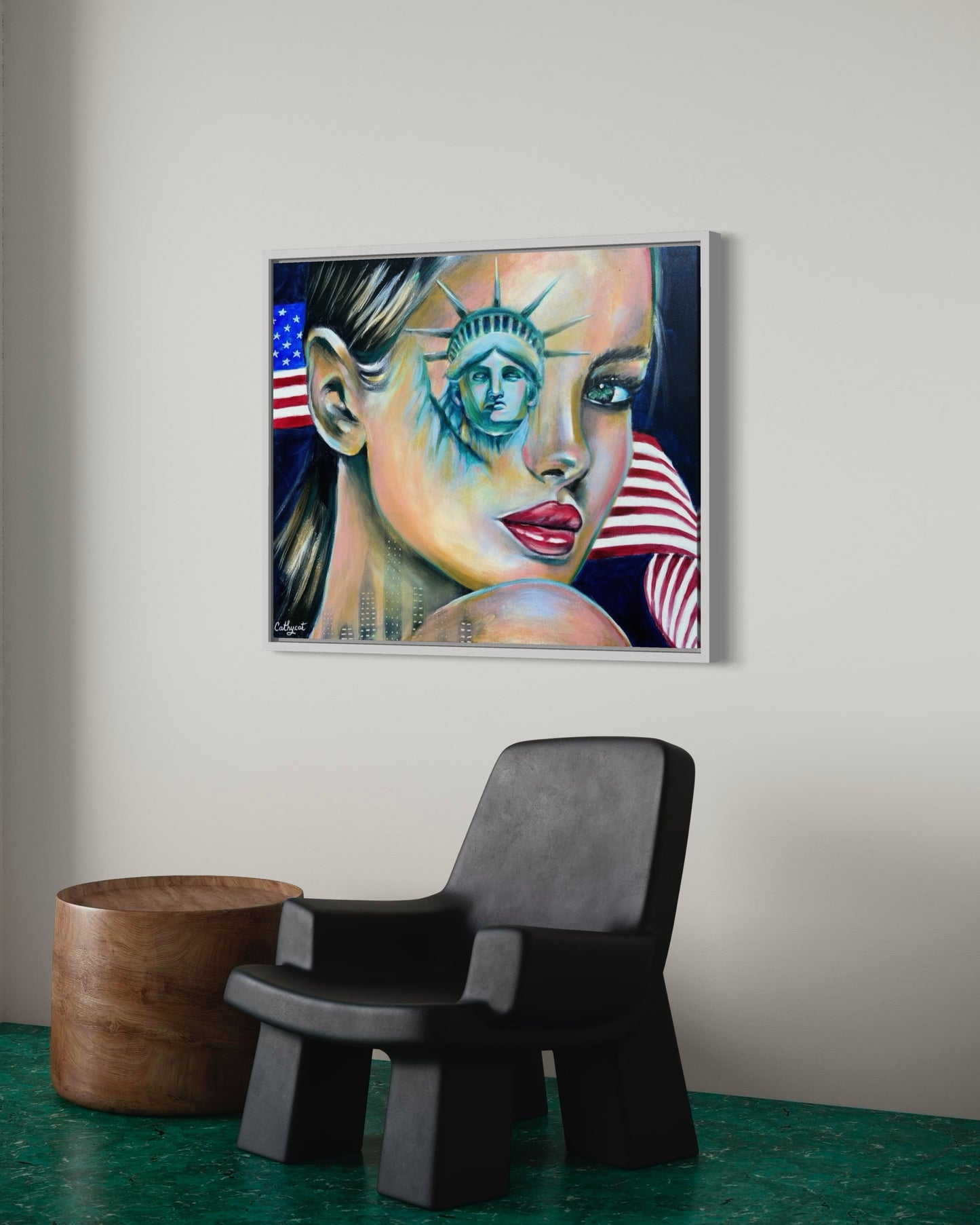 "USA" Canvas portrait woman print