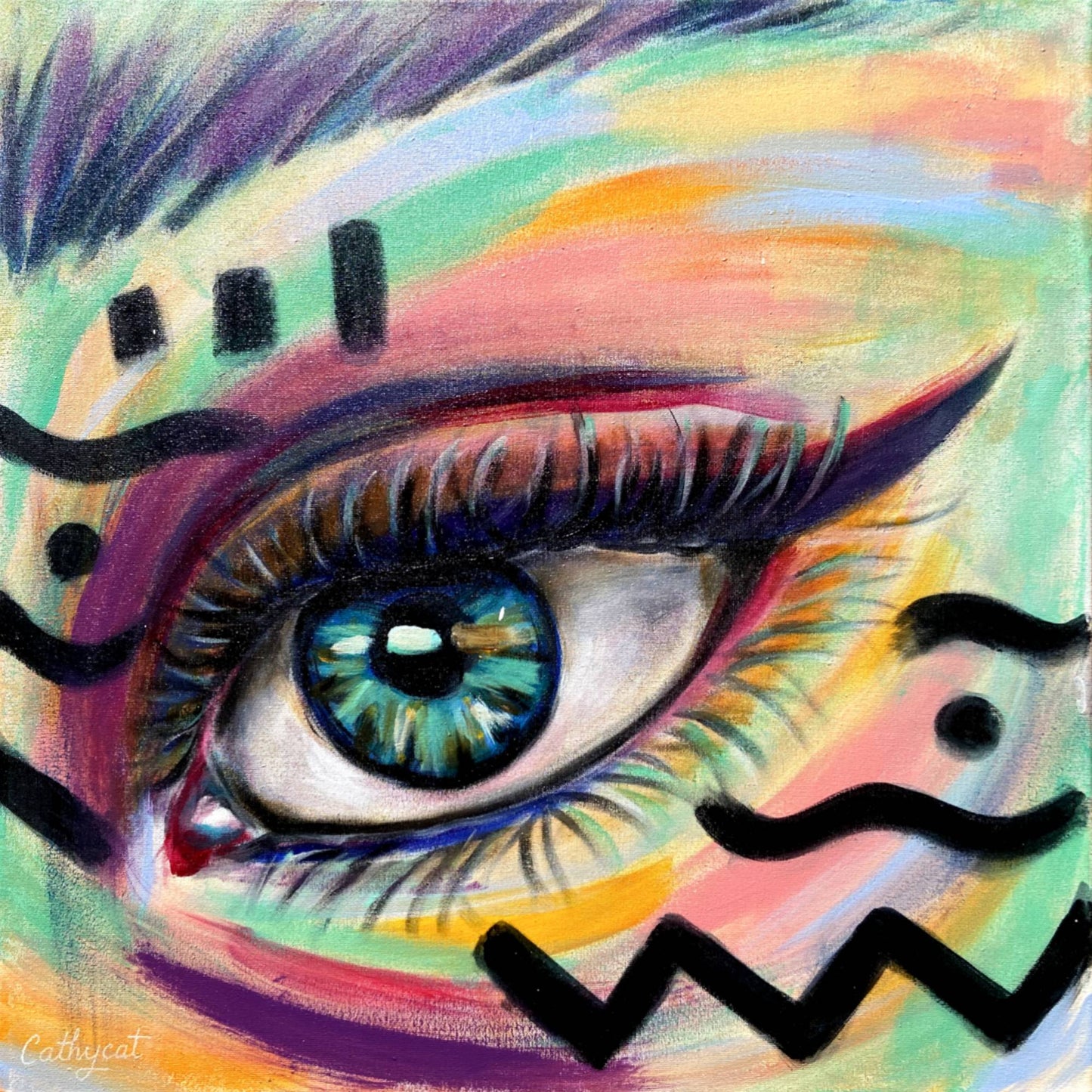 "South africa" Original portrait woman painting