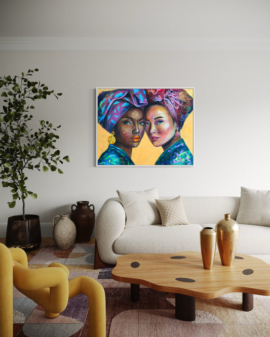 "Africasia" Contemporary portrait - Original painting