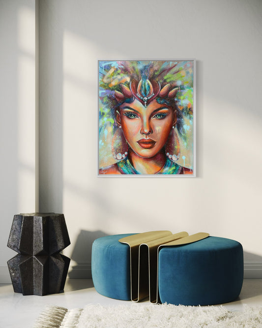 "Brazil" Original portrait woman painting
