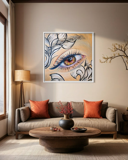 "Moroccan eye" Original portrait woman painting