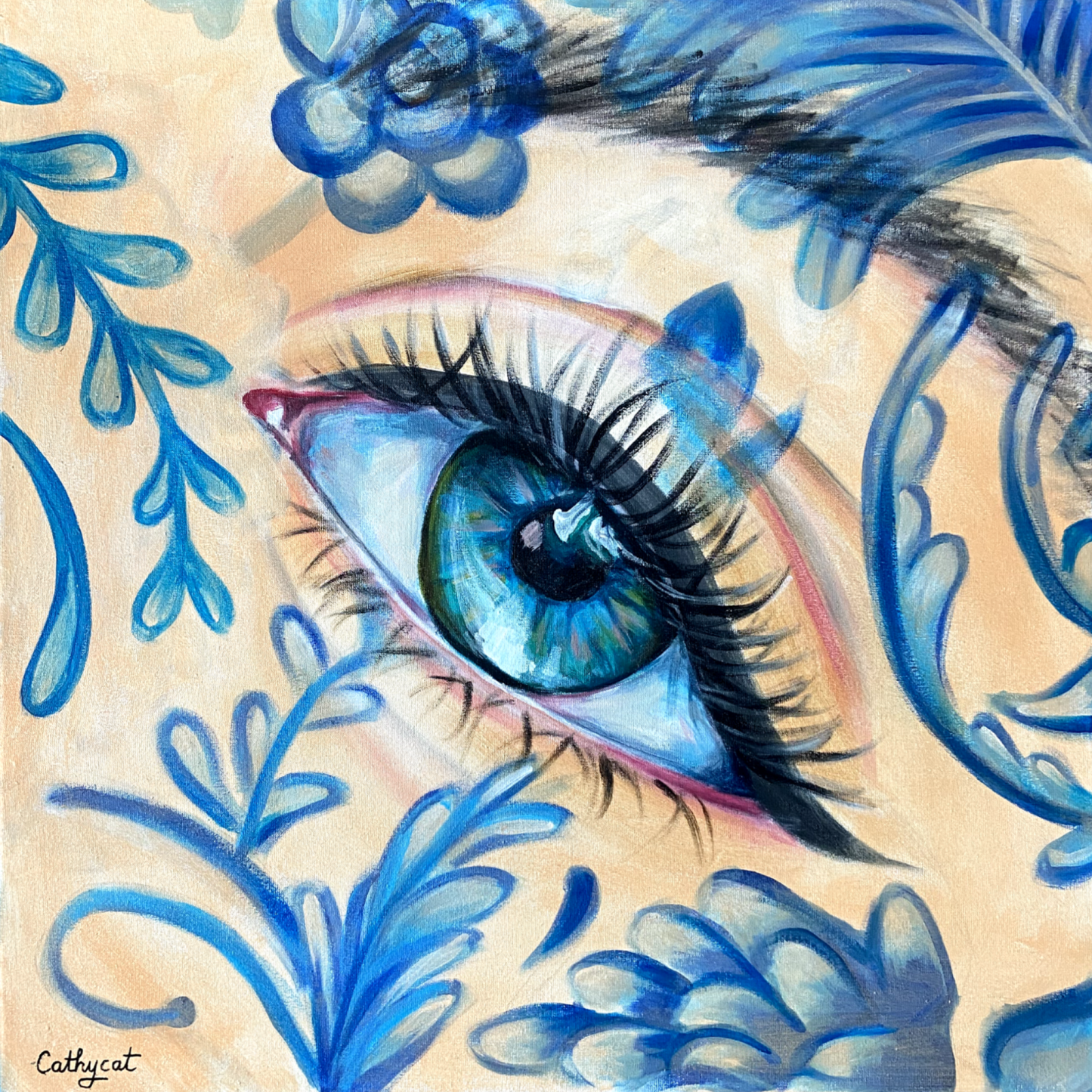 "Dutch eye" Original portrait woman painting