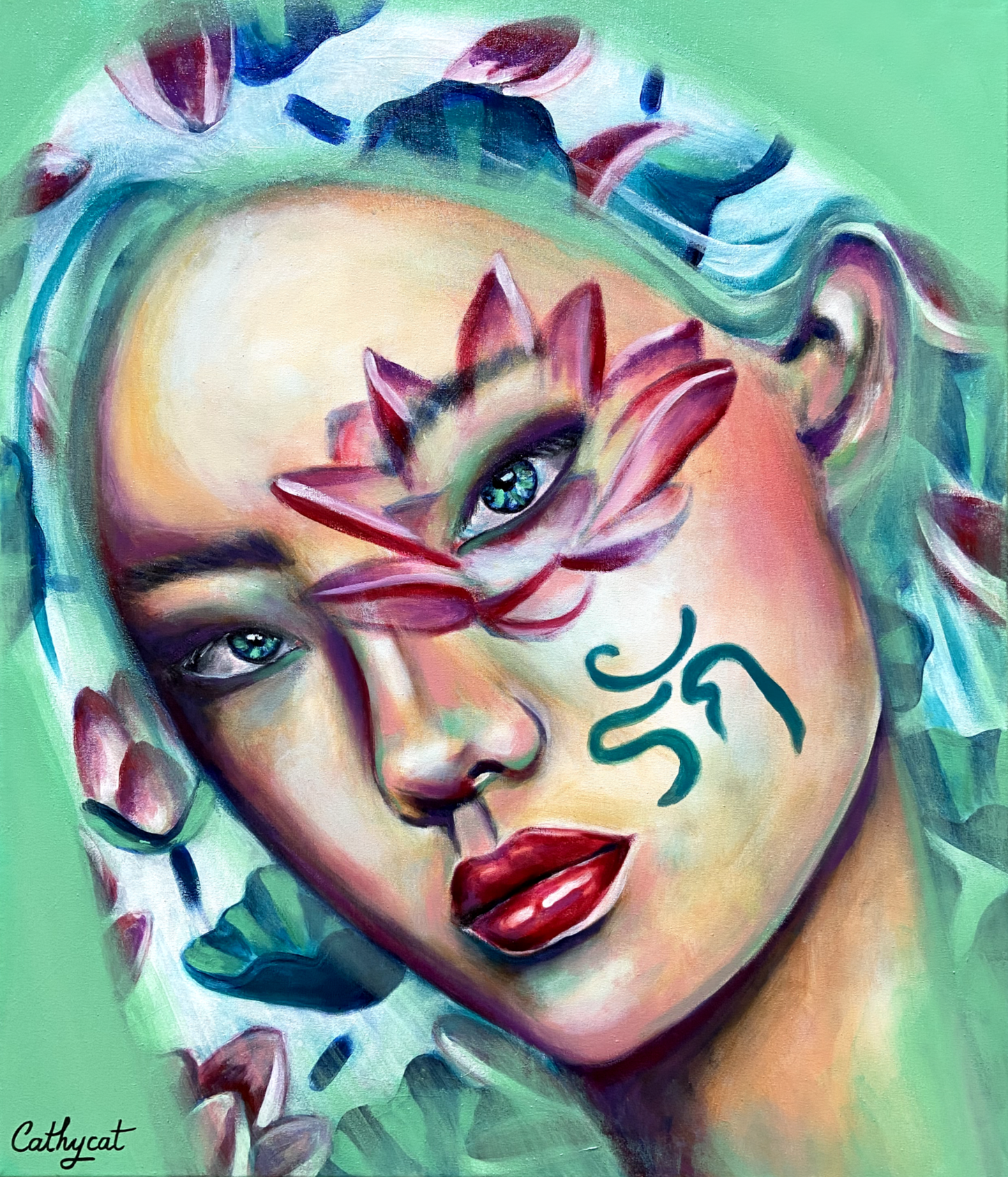 "Thailand" Original portrait woman painting