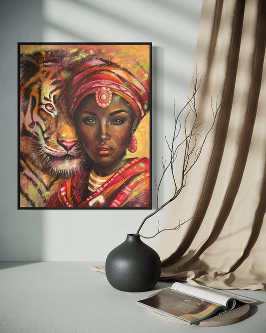 "Uganda" Contemporary portrait - Original painting