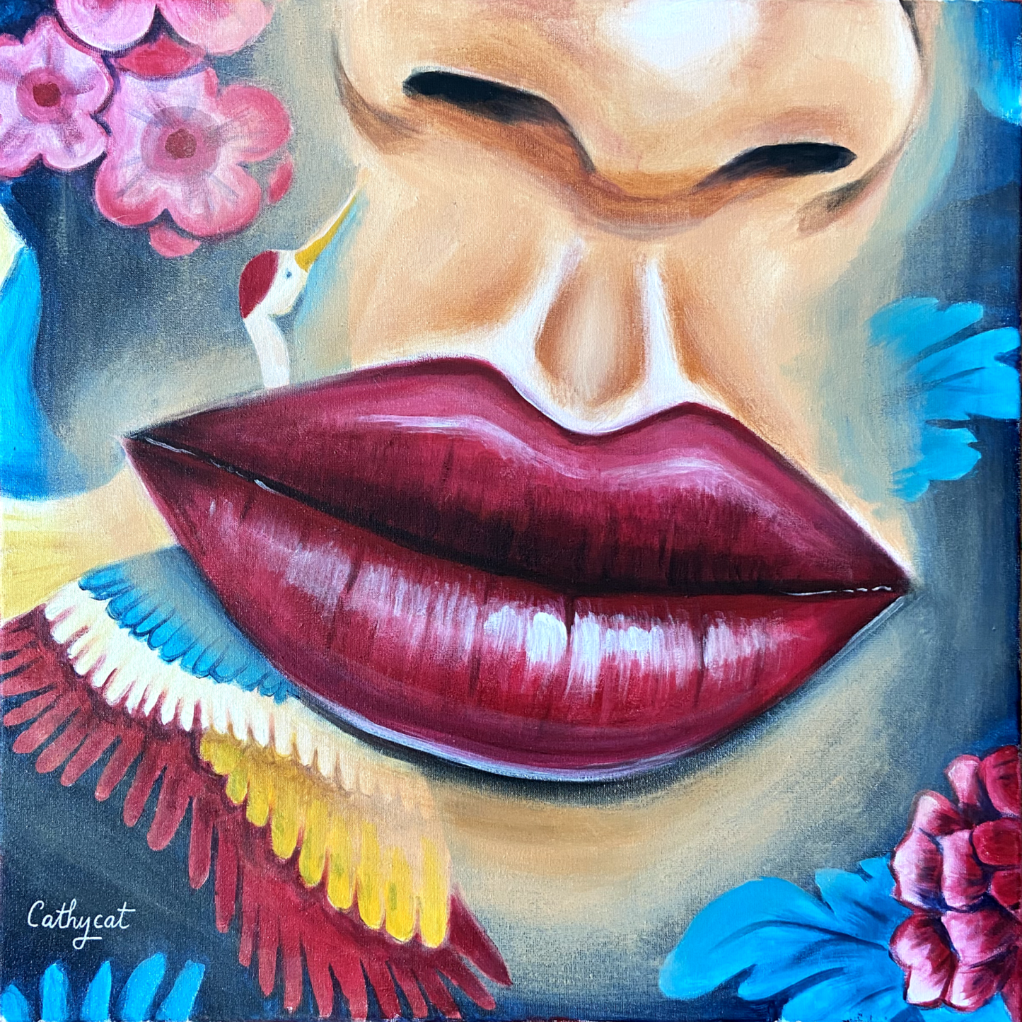 "Vietnam" Original portrait woman painting